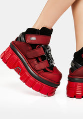 Red Leather M-285-C60 Ankle Boots