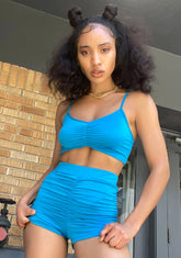 Aqua Hold Me Tight Ruched Set