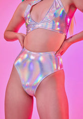 Holographic PVC Booty Shorts