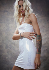 Filter Embroidered Logo PVC Dress