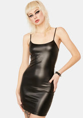 Dark Dancing For Life Vegan Leather Dress