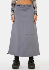 Ruby Stone Blue Maxi Tech Cargo Skirt