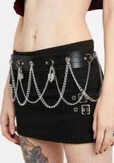 U Can't Come In Locket Chain Belt