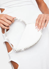 White Open Heart Handbag