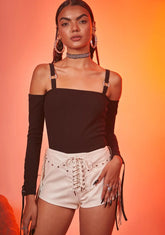 Take My Lead Off The Shoulder Top