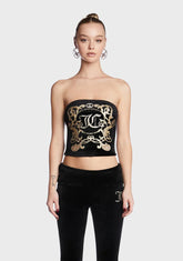 Monogram Velour Tube Top