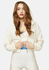 Taking Notes Zip Up Hoodie Crop Jacket