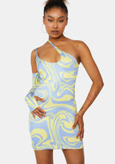 Swirl Printed Mini Dress