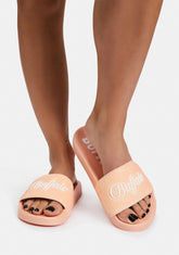 Peach Glitter Rio Slides