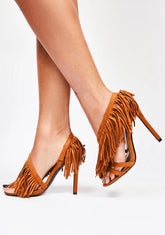 Camel Fairbanks Fringe Heels