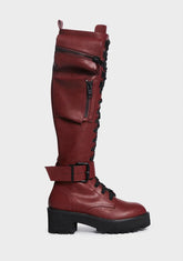 Oxblood Obsidian Pocket Combat Boots