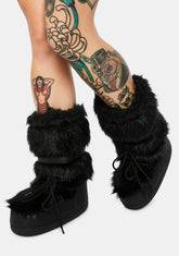 Onyx Baddie Burr Fuzzy Boots