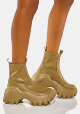 Khaki Raven Scars Bubble Chelsea Boots