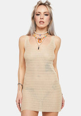 Sand Desert Queen Sheer Mini Dress
