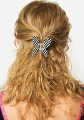 One Way Flight Checkered Hair Clip