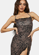 Winner Winner Leopard Print Midi Dress