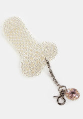 Romandick White Beads Pink Rhinestone Pendant