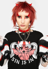 Sin Is In Oversized Graphic Tee