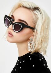 Dark Blindin' Glam Rhinestone Sunglasses