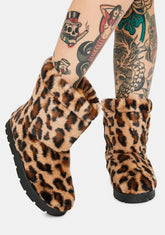 Leopard Don't Bother Me Faux Fur Boots