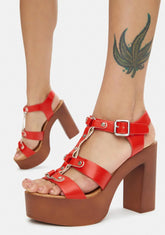 Fire Stand Ur Ground Buckle Platform Heels