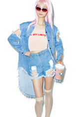 Tattered Denim Shorts