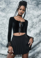 Charm Class Hero Velvet Crop Top