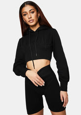 The Black Cropped Hoodie