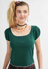 Into The Action Puff Sleeve Baby Tee