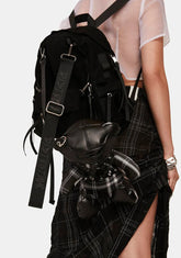 Distortion Plaid Bear Keychain Plushie