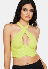 Lime Where I Wanna Be Halter Top