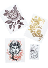 Rosie Woodcut Temporary Tattoo
