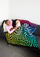 Surreal Life Checkered Throw Blanket