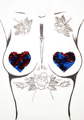Red And Blue Sequin Pasties
