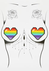 Rainbow Pixel Heart Pasties