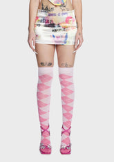 Renaissance Cherub Satin Pelmet Mini Skirt