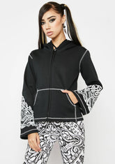 Celtic Print Flare Sleeve Hoodie