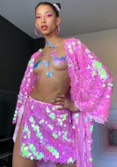 Part Of Ur World Sequin Kimono