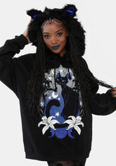 Purrrfect Moonlight Graphic Hoodie