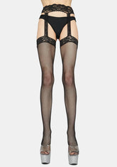 Showstopper Fishnet Garter Tights