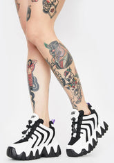 Black Chevron Blackberry Platform Sneakers