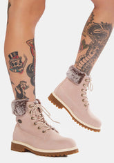 Soft Pink Convoy Faux Fur 6 Inch Boots