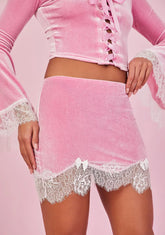 Sweet Majestic Takeover Velvet Mini Skirt