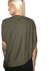 Empire Cowl Neck Tank - Dark Green