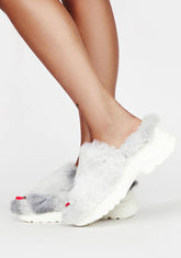 White Genuine Slide Sandals