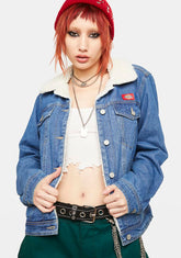 Faux Sherpa Lined Denim Jacket