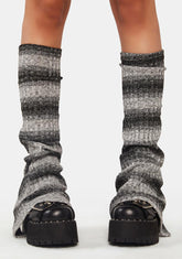 White Daily Striped Leg Warmers