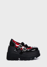 Red Shaker-27 Platform Mary Janes