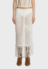 Dream Weaver Crochet Skirt - White