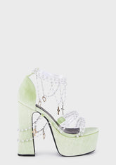 Holy Revelation Platform Heels - Mint